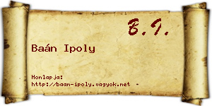 Baán Ipoly névjegykártya